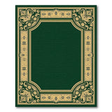 Ornate Emerald Green Gold Border Area Rug