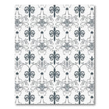 Elegant Grey Fleur-de-Lis Damask Area Rug