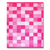 Pink Vibrant Pink Geometric Block Area Rug