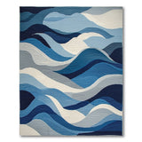 Abstract Area Wave Blue Wave Abstract Area Rug