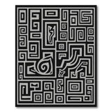 Abstract Geometric Black White Geometric Modern Area Rug