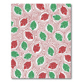 Red Green Oval Leaf Frond Rug