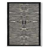 Bold Black White Wavy Stripe Area Rug