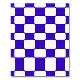 Blue White Geometric Lattice Area Rug