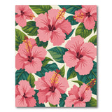 Pink Hibiscus Washable Area Rug