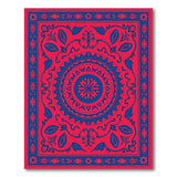 Red Blue Traditional Persian Medallion Area Rug