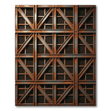 Brown and Tan Rusted Industrial Grid Area Rug