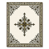 Beige and Neutral Ornate Ivory Medallion Area Rug