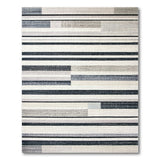 Modern Grey Geometric Stripe Geometric Modern Area Rug