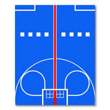 Basketball Court Blueprint Area Rug