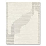 Curved Abstract Beige Neutral Area Rug
