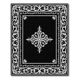 Ornate Black and White Ornate Black White Floral Medallion Area Rug