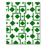 Green Geometric Diamond Area Rug