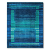 Geometric Modern Blue Teal Geometric Modern Area Rug