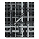 Black White Woven Lattice Area Rug