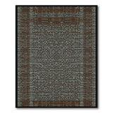 Grey Geometric Modern Area Rug with Black Borders