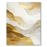 ODIKA Modern Abstract Gold Wavy Washable Area Rug - Low Pile, Non-Slip & Pet Friendly