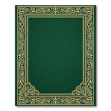 Green Emerald Green Ornate Gold Border Area Rug