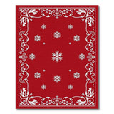 Festive Red Snowflake Ornate Border Rug