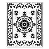Black White Persian Floral Mandala Rug