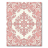 Ornate Pink Floral Scroll Area Rug