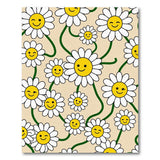 Whimsical Smiling Daisy Cartoon Area Rug