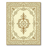 Gold Ornate Border Cream Area Rug