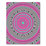 Boho Chic Vibrant Pink Teal Mandala Boho Area Rug