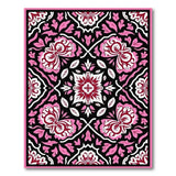 Traditional Persian Vibrant Pink Floral Persian Area Rug