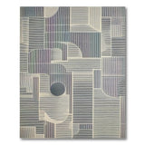 Modern Abstract Geometric Grey Striped Rug