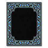 Elegant Blue Ornate Border Area Rug