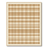 Beige Gingham Check Rustic Farmhouse Area Rug