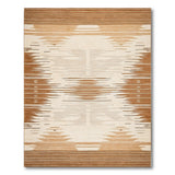 Brown Tan Zigzag Stripe Southwestern Rug