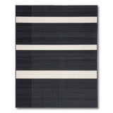 Black White Geometric Block Stripe Rug