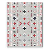 Gray Red Southwestern Geometric Area Rug