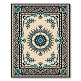 Traditional Persian Teal Medallion Traditional Persian Area Rug