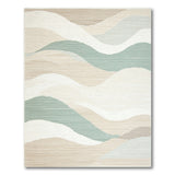 Serene Wavy Beige Teal Abstract Area Rug