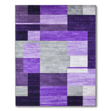 Purple Geometric Block Abstract Area Rug