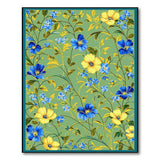 Vibrant Blue Yellow Floral Teal Green Area Rug