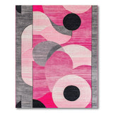 Vibrant Pink Circles Geometric Modern Area Rug