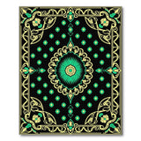 Traditional Persian Teal Gold Persian Medallion Area Rug