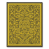 Yellow Maze Labyrinth Area Rug