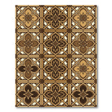 Rich Brown Floral Lattice Rug