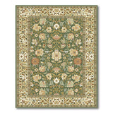 Green Lush Green Persian Floral Area Rug