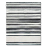 Striped Woven Black White Striped Woven Area Rug