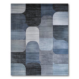 Geometric Modern Blue Grey Geometric Abstract Area Rug