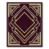 Ornate Gold Border Maroon Area Rug