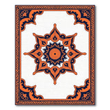 Orange Navy Persian Mandala Area Rug