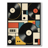Geometric Vinyl Records Area Rug