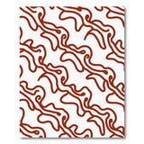 Wavy Red Abstract Area Rug